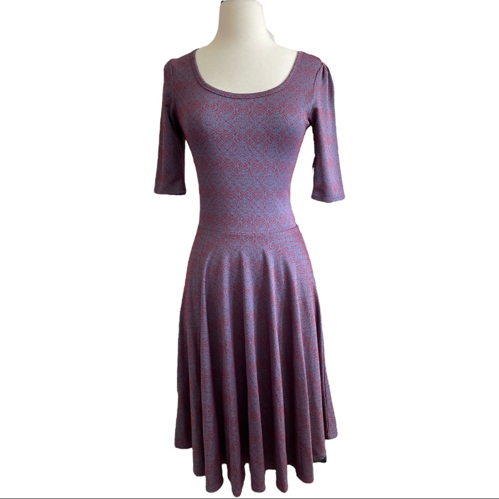 Lularoe Nicole Purple Red Two Toned Dress